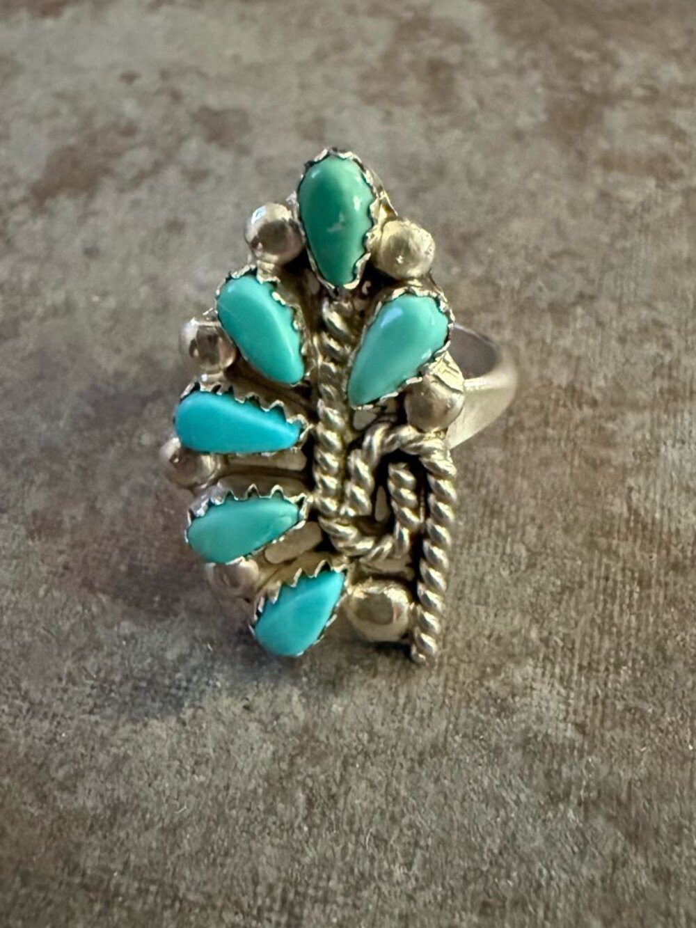Sterling Silver Turquoise Ring Size 5 1/2 - Picture 6 of 7